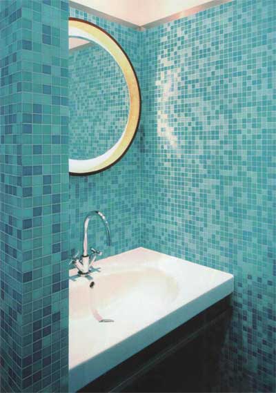 Смеси мозаики в интерьере ванной комнаты