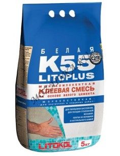 Litokol Litoplus K55 5 кг клей цементный белый для мозаики и камня