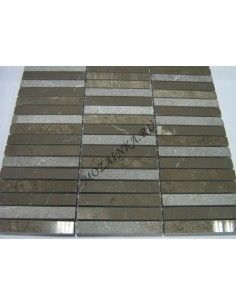 Mix Olive Pearl 15x100 каменная мозаика "Философия Мозаики" 2