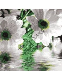 Цветы панно из стеклянной мозаики "Философия Мозаики"