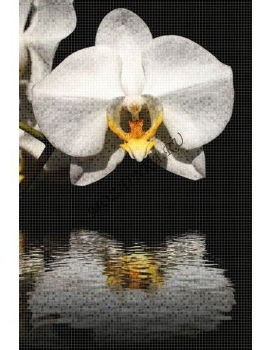 Орхидея панно из стеклянной мозаики "Философия Мозаики"