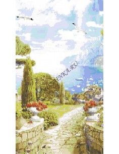 Спуск панно из стеклянной мозаики "Философия Мозаики"