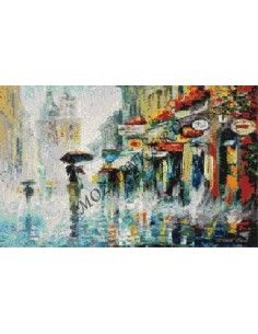 PL101 Дождь панно из стеклянной мозаики "Философия Мозаики"