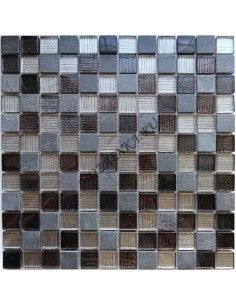 Карамель / Ледо Alcantara Nero 23x23 мозаика из камня и стекла