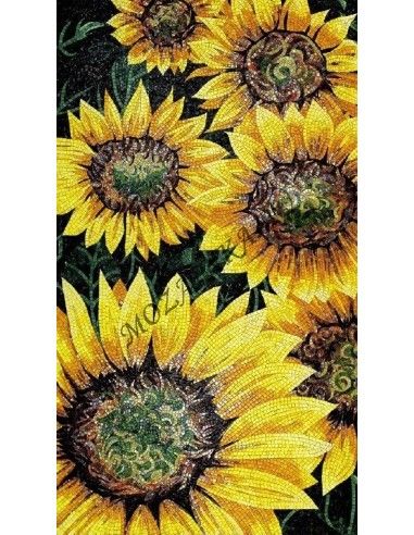 Sunflowers FLO2Y панно из стеклянной мозаики "Философия Мозаики"