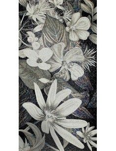 Flower in Black FLO4B&W панно из стеклянной мозаики "Философия Мозаики"