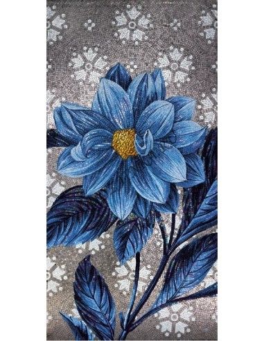 Blue Flower PL101 FLO8C панно из стеклянной мозаики "Философия Мозаики"