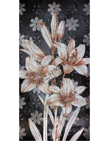 Black Flower FLO6C панно из стеклянной мозаики "Философия Мозаики"