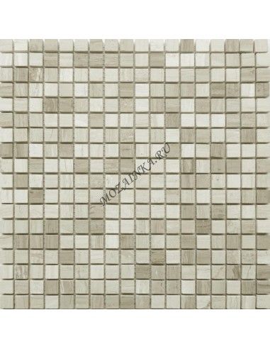 Карамель / Ледо Travertino Silver Pol 15x15 4мм каменная мозаика