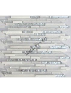 Stripes White мозаика из камня и стекла "Философия Мозаики" 2