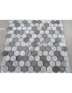 Hexagon Grey каменная мозаика "Философия Мозаики" 2