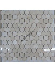 Hexagon Crema Nova каменная мозаика "Философия Мозаики"