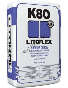 Litokol Litoflex K80 клей цементный для керамогранита, плитки и камня