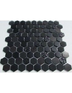 Hexagon Black Glass мозаика из камня и стекла "Философия Мозаики" 2