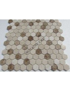 Hexagon Cream каменная мозаика "Философия Мозаики" 2