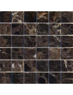 Emperador Dark 48-6P каменная мозаика "Философия Мозаики"