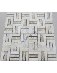 Travertine 48x15-7M мозаика из травертина "Философия Мозаики" 2