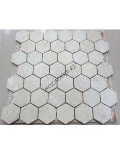 Hexagon Travertine 48 мозаика из травертина "Философия Мозаики" 2