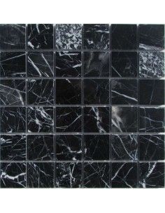 M081-48-8P Nero Marquina каменная мозаика "Философия Мозаики"