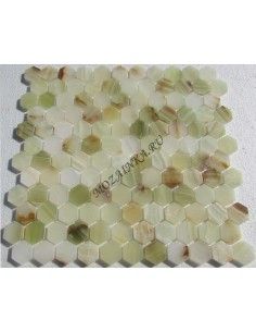 Hexagon Onyx Jade Verde мозаика из оникса "Философия Мозаики" 2