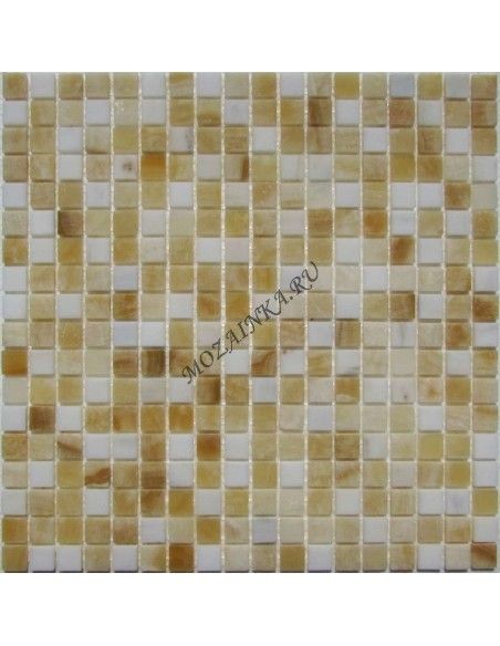 White Golden Onyx 15-4P мозаика из оникса "Философия Мозаики"