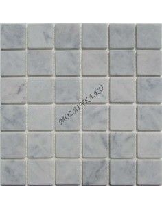 Bianco Carrara 48-6T каменная мозаика "Философия Мозаики"