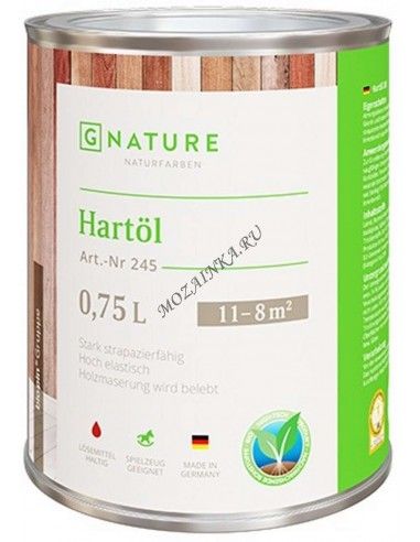 Gnature 245 Hartöl твердое масло для стен, потолков и полов 0,375л