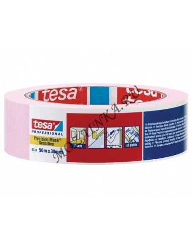 Tesa Малярная лента для деликатных поверхностей, розовая 04333-00019-02