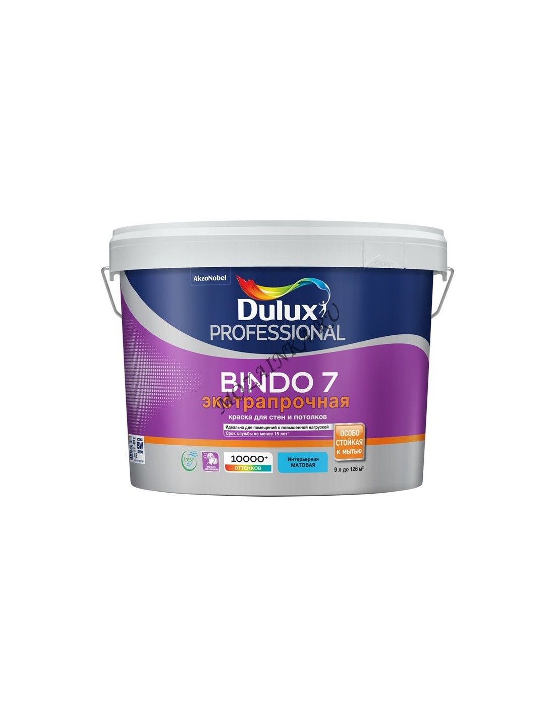 DULUX BINDO 7 краска для стен и потолков, износостойкая, матовая, белая .