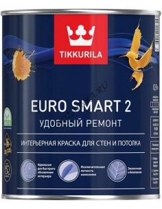 TIKKURILA EURO SMART 2 краска интерьерная для стен и потолка (9л)