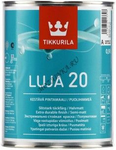 TIKKURILA LUJA 20 краска антигрибковая для влажных помещений, полуматовая, база A (0,9л)