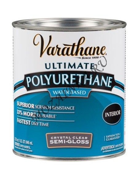Varathane Лак полиуретановый водный для внутренних работ Полуглянцевый 0.946 л