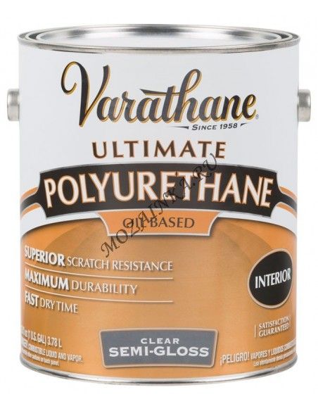 Varathane Лак полиуретановый органо-растворимый для внутренних работ Полуматовый 3.78 л