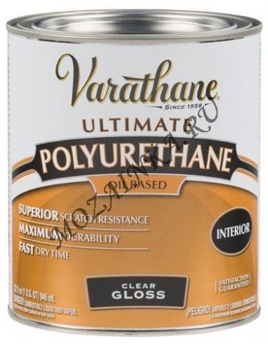 Varathane Лак полиуретановый органо-растворимый для внутренних работ Глянцевый 0.946 л