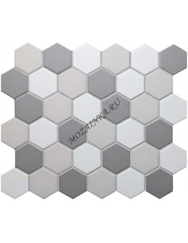 Porcelain Hexagon Mix Grey 51 мозаика керамическая "Философия Мозаики"