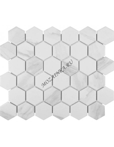 Porcelain Hexagon Carrara 51 мозаика керамическая "Философия Мозаики"