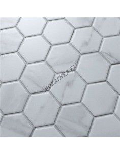 Porcelain Hexagon Carrara 51 мозаика керамическая "Философия Мозаики" 2