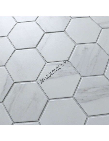 Porcelain Hexagon Carrara 95 мозаика керамическая "Философия Мозаики"