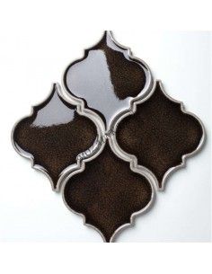 Porcelain Arabesko Crackle Brown 160 плитка-мозаика керамическая "Философия Мозаики"