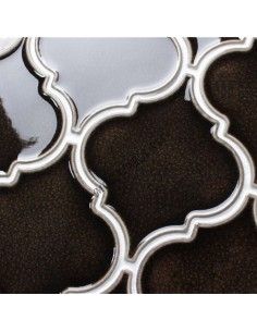 Porcelain Arabesko Crackle Brown 160 плитка-мозаика керамическая "Философия Мозаики" 2