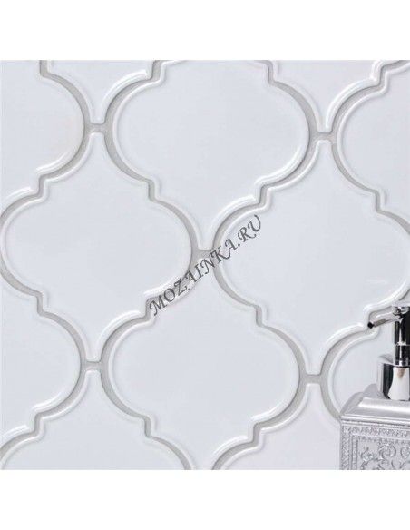 Porcelain Arabesko Plate White 160 плитка-мозаика керамическая "Философия Мозаики"