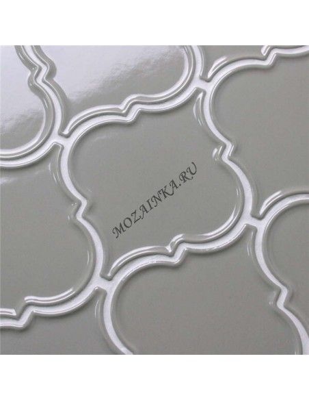 Porcelain Arabesko Plate Light Grey 160 плитка-мозаика керамическая "Философия Мозаики"