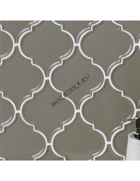 Porcelain Arabesko Plate Grey 160 плитка-мозаика керамическая "Философия Мозаики"