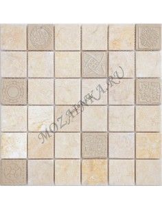 Карамель / Ледо Art Botticino MAT 48x48x8 мм каменная мозаика