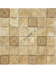 Карамель / Ледо Art Emperador Light MAT 48x48x8 мм каменная мозаика