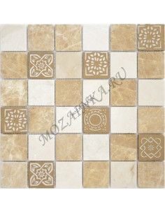 Карамель / Ледо Art Pietra Mix 1 MAT 48x48x8 мм каменная мозаика