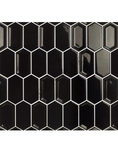 Карамель / Ледо Crayon Black glos 38x76x8 мм мозаика керамическая