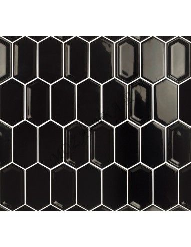 Карамель / Ледо Crayon Black glos 38x76x8 мм мозаика керамическая