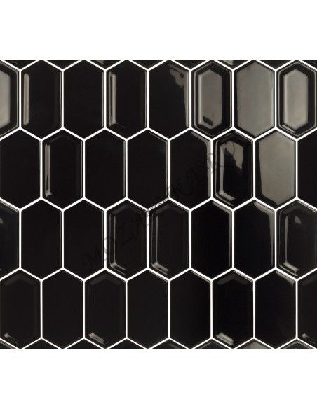 Карамель / Ледо Crayon Black glos 38x76x8 мм мозаика керамическая