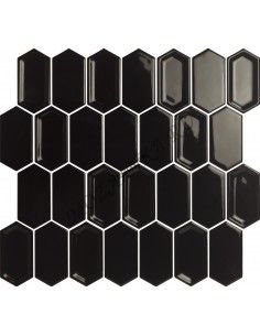 Карамель / Ледо Crayon Black glos 38x76x8 мм мозаика керамическая 2